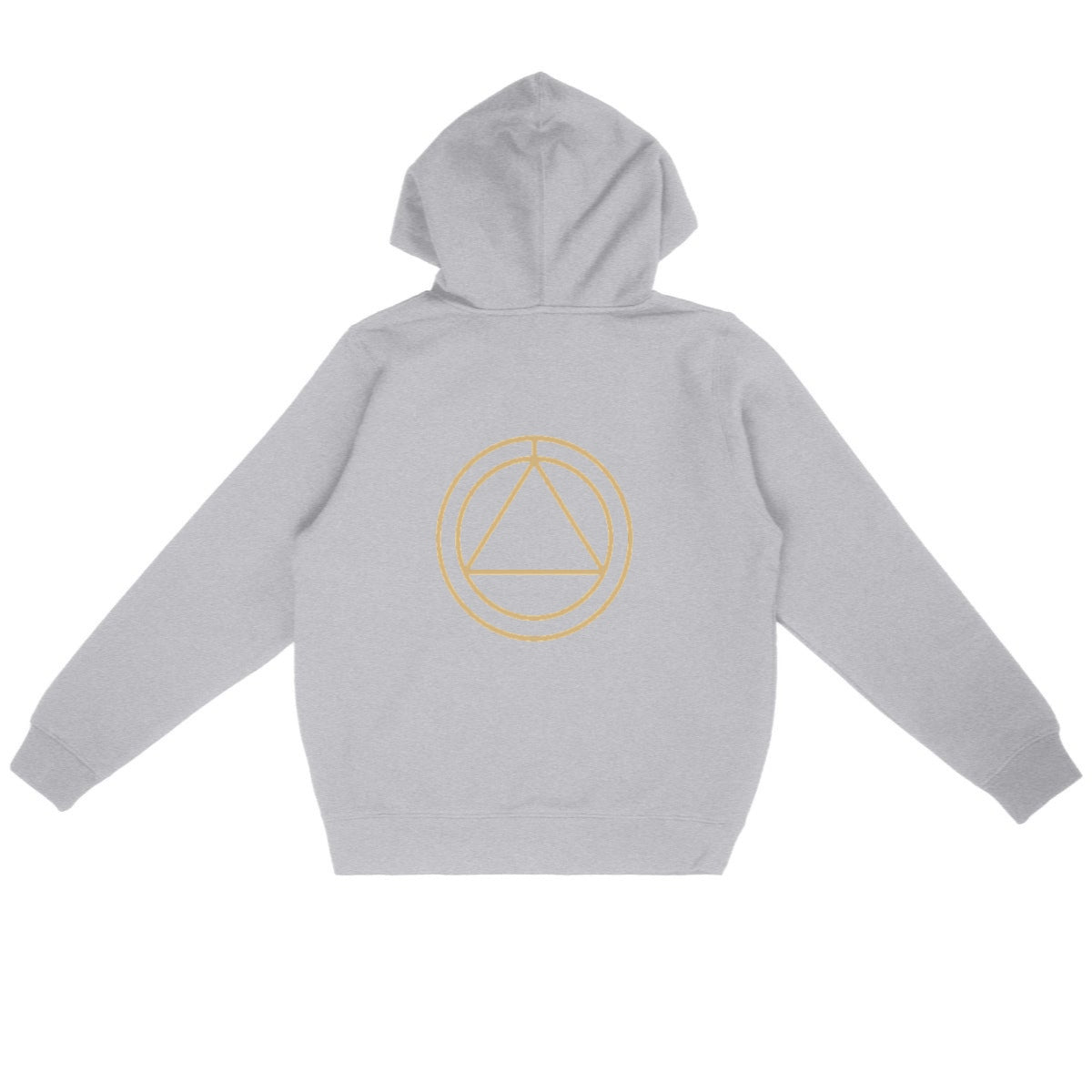 Golden Phoenix Hoodie – Rise in Strength, Shine in Style - back_heathergrey