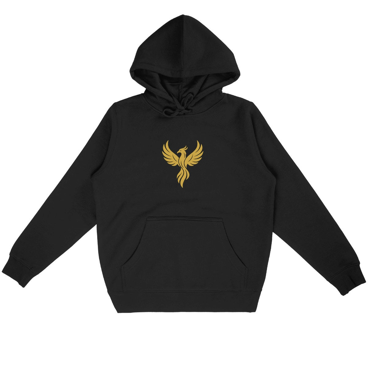 Golden Phoenix Hoodie – Rise in Strength, Shine in Style - front_black