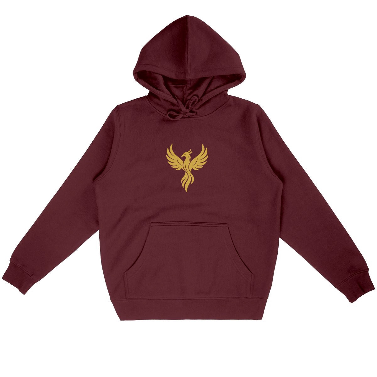 Golden Phoenix Hoodie – Rise in Strength, Shine in Style - front_burgundy