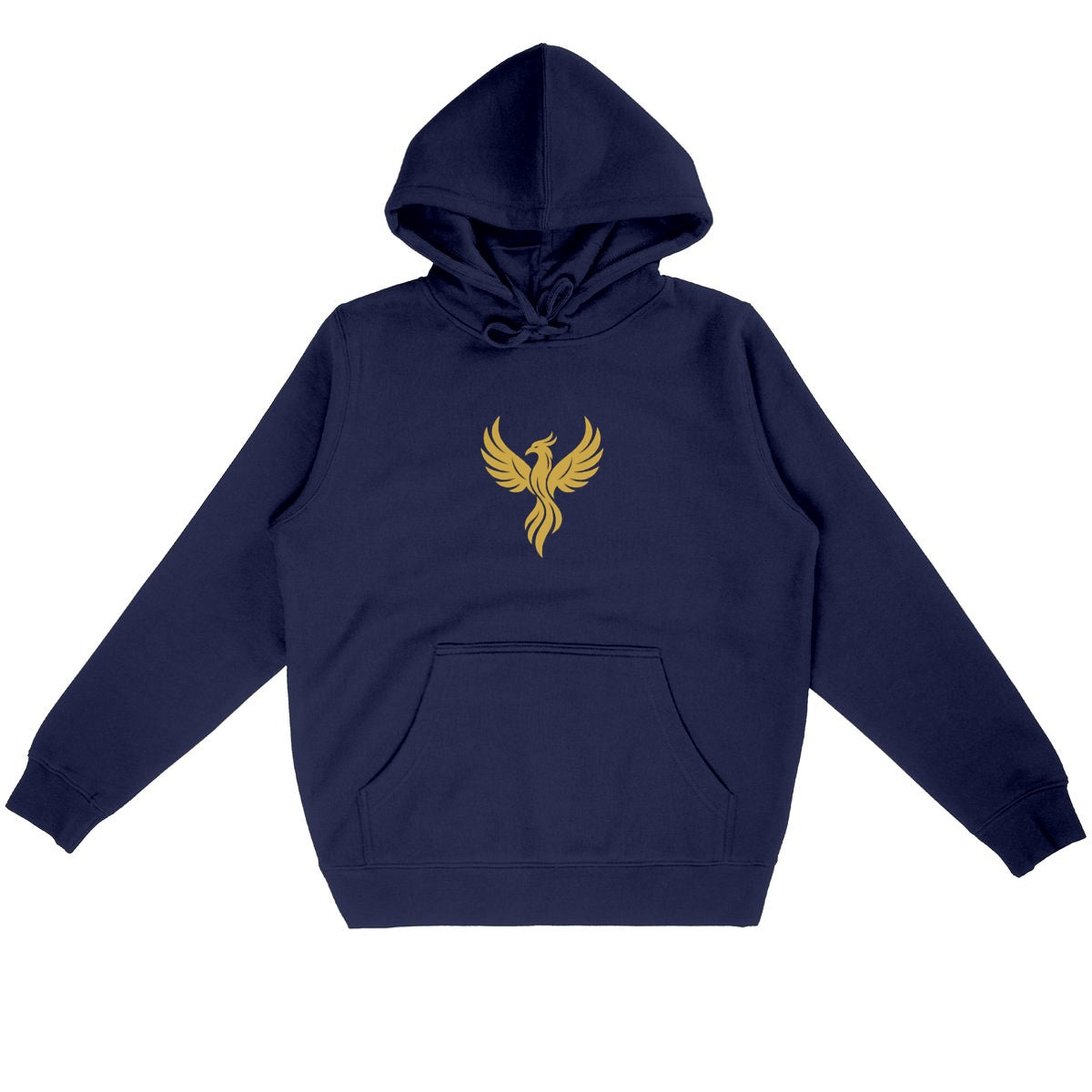 Golden Phoenix Hoodie – Rise in Strength, Shine in Style - front_navy