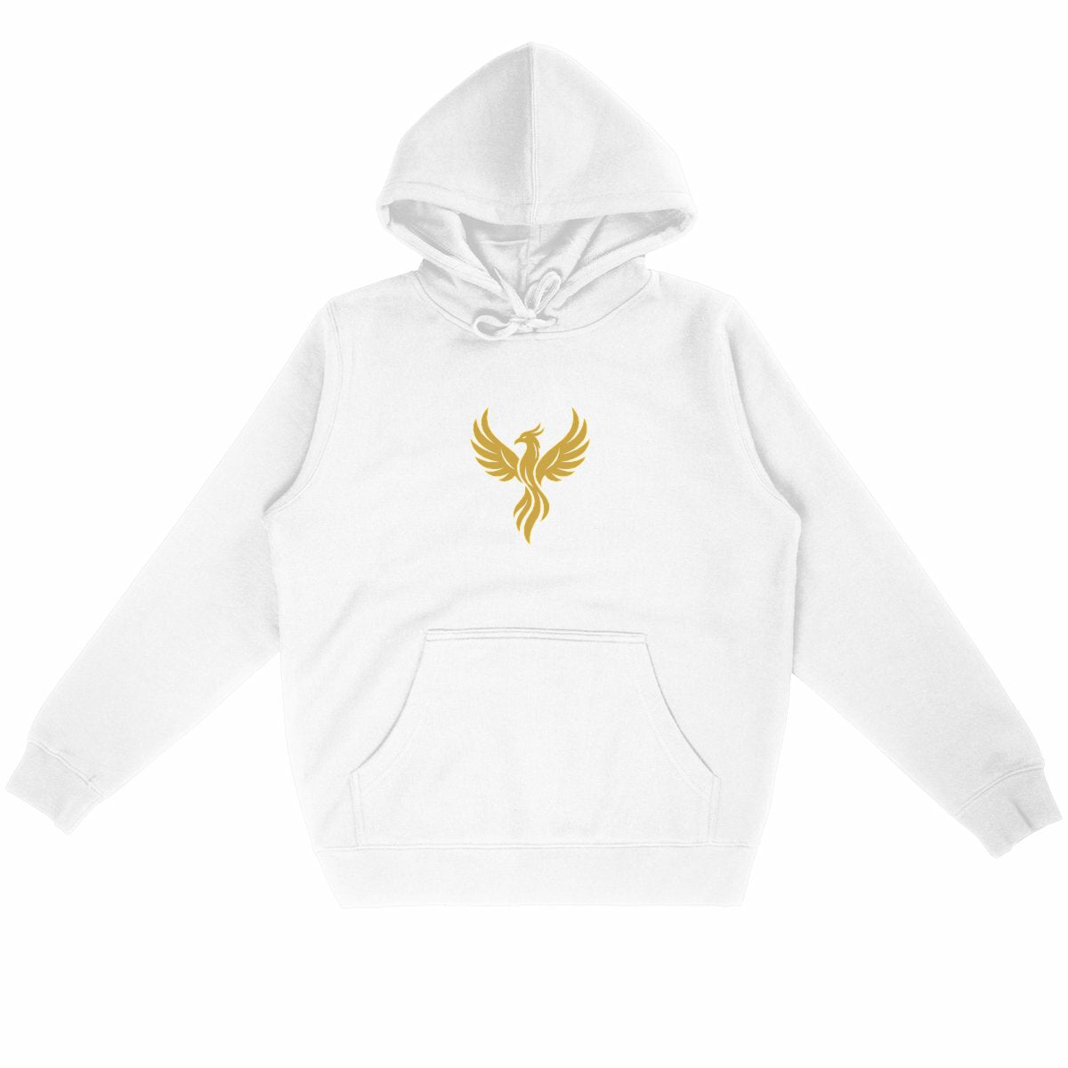 Golden Phoenix Hoodie – Rise in Strength, Shine in Style - front_white